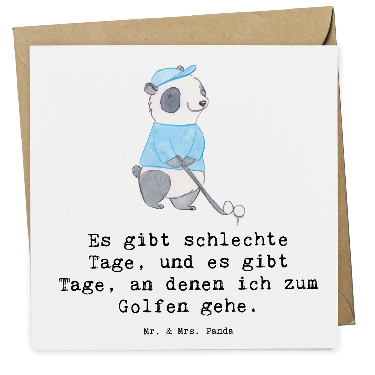 Deluxe Card panda golfing Klappkarte, Grußkarte, Glückwunschkarte, doppelkarte, faltkarte, anlasskarte, Sportart, Hobby, Danke, Dankeschön, Geschenk, Auszeichnung, Gewinn, Sportler, Schenken, Sport, Golf spielen, Golfen, Golfplatz, Golf Verein, Golfturnier