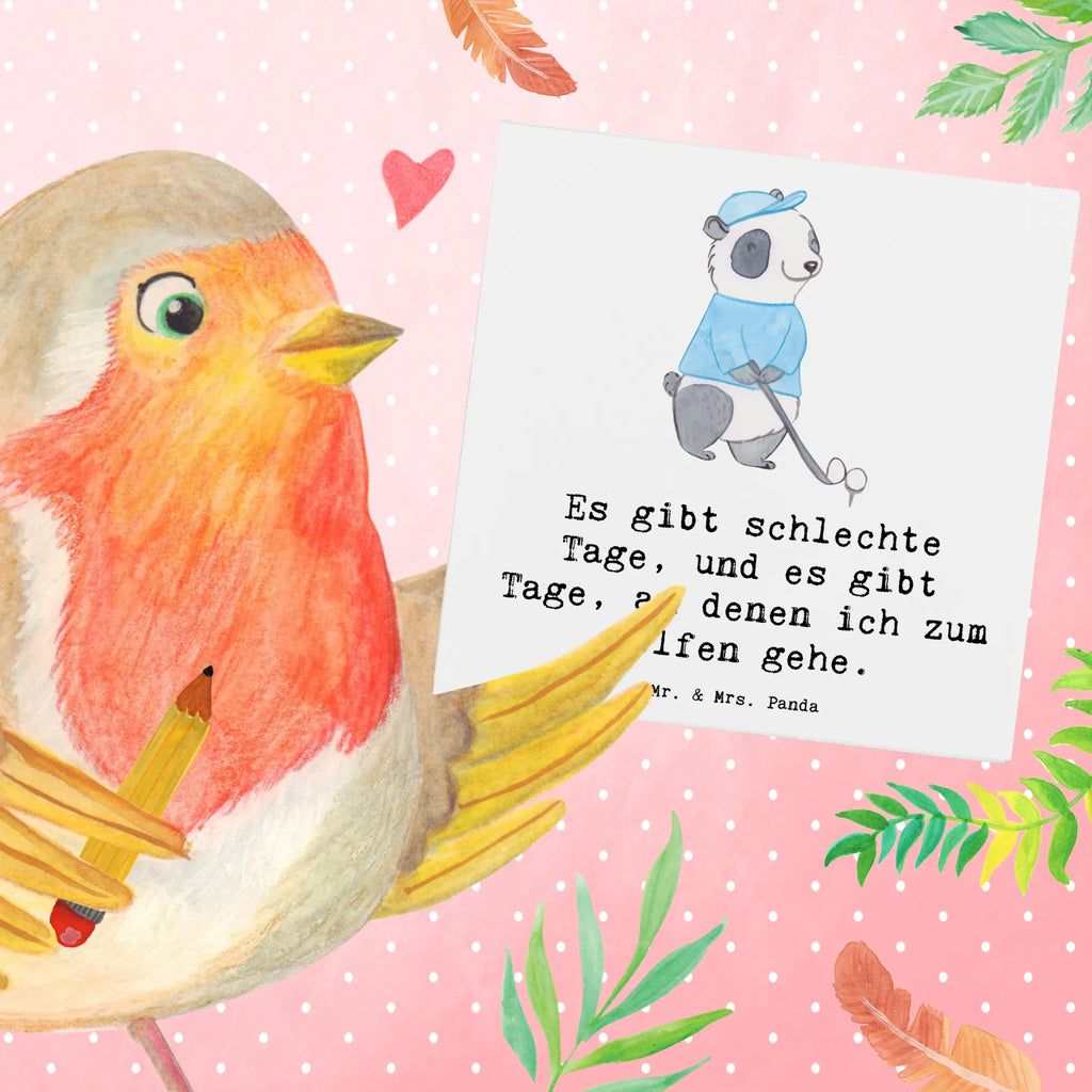 Deluxe Karte Panda Golfen Karte, Grußkarte, Hochwertige Klappkarte, Hochwertige Grußkarte, Hochzeitskarte, Einladungskarte, Geburtstagskarte, Glückwunschkarte, Klappkarte, Geschenk, Sport, Sportart, Hobby, Schenken, Danke, Dankeschön, Auszeichnung, Gewinn, Sportler, Golfturnier, Golfplatz, Golf Verein, Golfen, Golf spielen