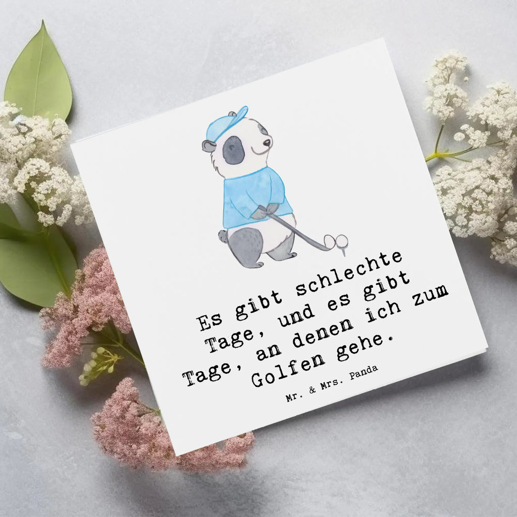 Deluxe Karte Panda Golfen Karte, Grußkarte, Hochwertige Klappkarte, Hochwertige Grußkarte, Hochzeitskarte, Einladungskarte, Geburtstagskarte, Glückwunschkarte, Klappkarte, Geschenk, Sport, Sportart, Hobby, Schenken, Danke, Dankeschön, Auszeichnung, Gewinn, Sportler, Golfturnier, Golfplatz, Golf Verein, Golfen, Golf spielen