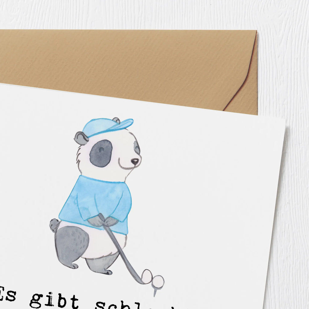 Deluxe Karte Panda Golfen Karte, Grußkarte, Hochwertige Klappkarte, Hochwertige Grußkarte, Hochzeitskarte, Einladungskarte, Geburtstagskarte, Glückwunschkarte, Klappkarte, Geschenk, Sport, Sportart, Hobby, Schenken, Danke, Dankeschön, Auszeichnung, Gewinn, Sportler, Golfturnier, Golfplatz, Golf Verein, Golfen, Golf spielen