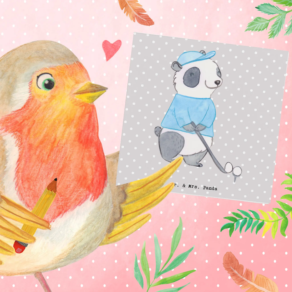 Deluxe Karte Panda Golfen Karte, Grußkarte, Hochwertige Klappkarte, Hochwertige Grußkarte, Hochzeitskarte, Einladungskarte, Geburtstagskarte, Glückwunschkarte, Klappkarte, Geschenk, Sport, Sportart, Hobby, Schenken, Danke, Dankeschön, Auszeichnung, Gewinn, Sportler, Golfturnier, Golfplatz, Golf Verein, Golfen, Golf spielen