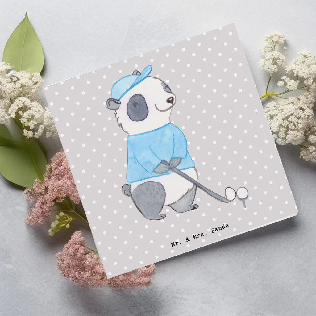 Deluxe Karte Panda Golfen Karte, Grußkarte, Hochwertige Klappkarte, Hochwertige Grußkarte, Hochzeitskarte, Einladungskarte, Geburtstagskarte, Glückwunschkarte, Klappkarte, Geschenk, Sport, Sportart, Hobby, Schenken, Danke, Dankeschön, Auszeichnung, Gewinn, Sportler, Golfturnier, Golfplatz, Golf Verein, Golfen, Golf spielen