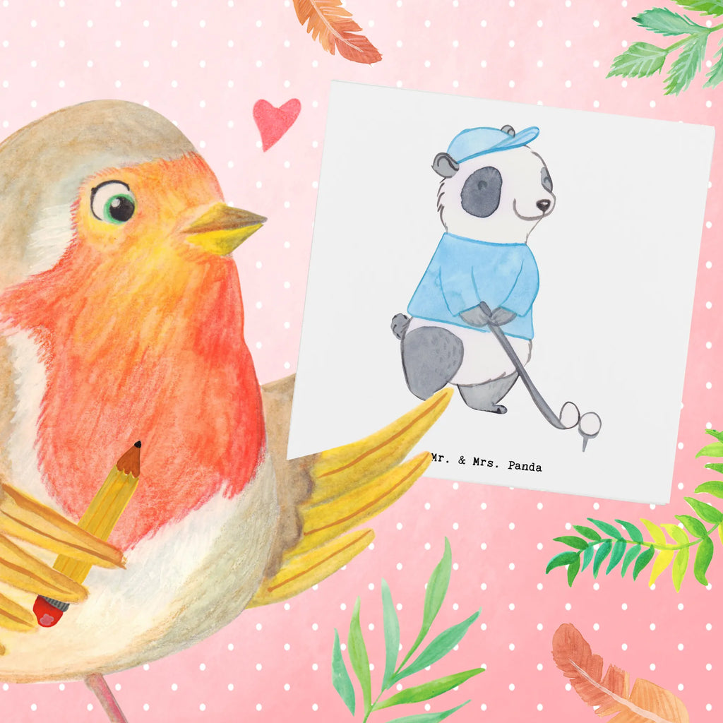 Deluxe Karte Panda Golfen Karte, Grußkarte, Hochwertige Klappkarte, Hochwertige Grußkarte, Hochzeitskarte, Einladungskarte, Geburtstagskarte, Glückwunschkarte, Klappkarte, Geschenk, Sport, Sportart, Hobby, Schenken, Danke, Dankeschön, Auszeichnung, Gewinn, Sportler, Golfturnier, Golfplatz, Golf Verein, Golfen, Golf spielen