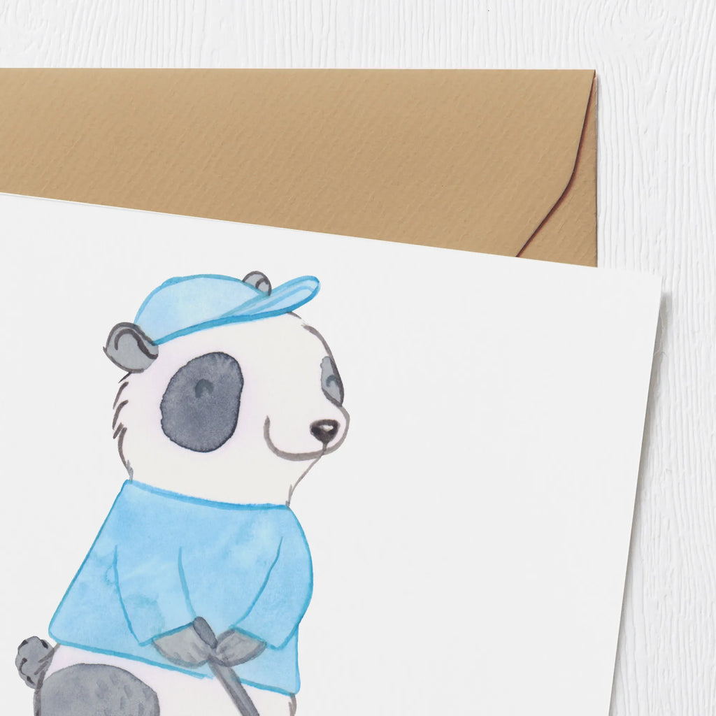 Deluxe Karte Panda Golfen Karte, Grußkarte, Hochwertige Klappkarte, Hochwertige Grußkarte, Hochzeitskarte, Einladungskarte, Geburtstagskarte, Glückwunschkarte, Klappkarte, Geschenk, Sport, Sportart, Hobby, Schenken, Danke, Dankeschön, Auszeichnung, Gewinn, Sportler, Golfturnier, Golfplatz, Golf Verein, Golfen, Golf spielen