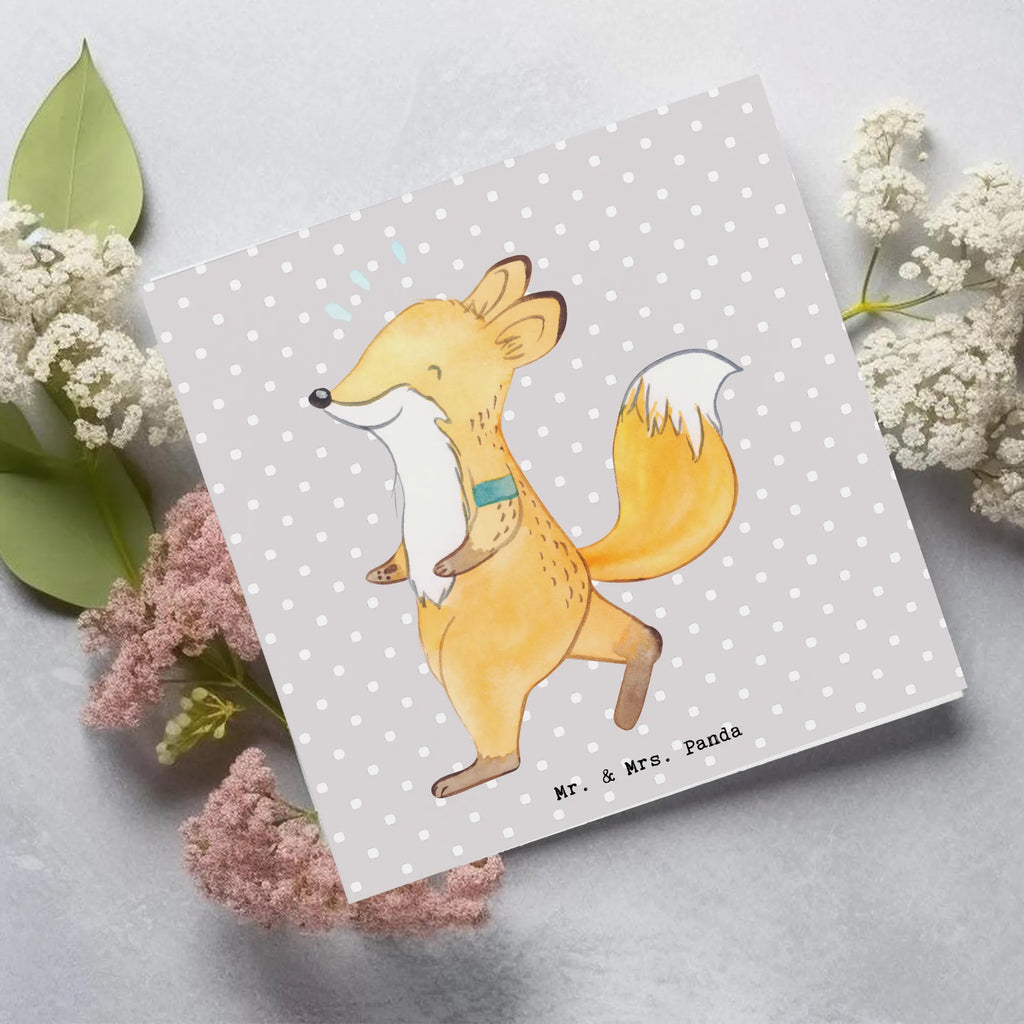 Deluxe Card Fox Jog Hochwertige Grußkarte, Grußkarte, Glückwunschkarte, Einladungskarte, Hochzeitskarte, Hochwertige Klappkarte, Geburtstagskarte, Klappkarte, Karte, Geschenk, Sport, Sportart, Hobby, Schenken, Danke, Dankeschön, Auszeichnung, Gewinn, Sportler, Dauerlauf, Laufen, Joggen, Laufsport