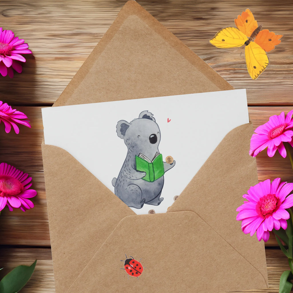 Deluxe Karte Koala Münzen sammeln Glückwunschkarte, Grußkarte, faltkarte, Klappkarte, doppelkarte, Danke, Sport, Auszeichnung, Sportler, Hobby, Schenken, Sportart, Gewinn, Dankeschön, Geschenk, Münzen aus Aller Welt, Numismatik, Münzen Sammeln