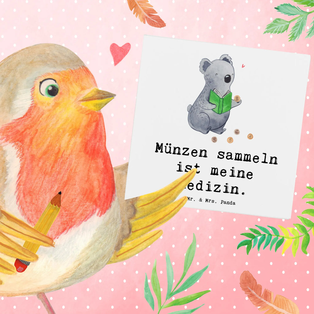 Deluxe Karte Koala Münzen sammeln Glückwunschkarte, Grußkarte, faltkarte, Klappkarte, doppelkarte, Danke, Sport, Auszeichnung, Sportler, Hobby, Schenken, Sportart, Gewinn, Dankeschön, Geschenk, Münzen aus Aller Welt, Numismatik, Münzen Sammeln