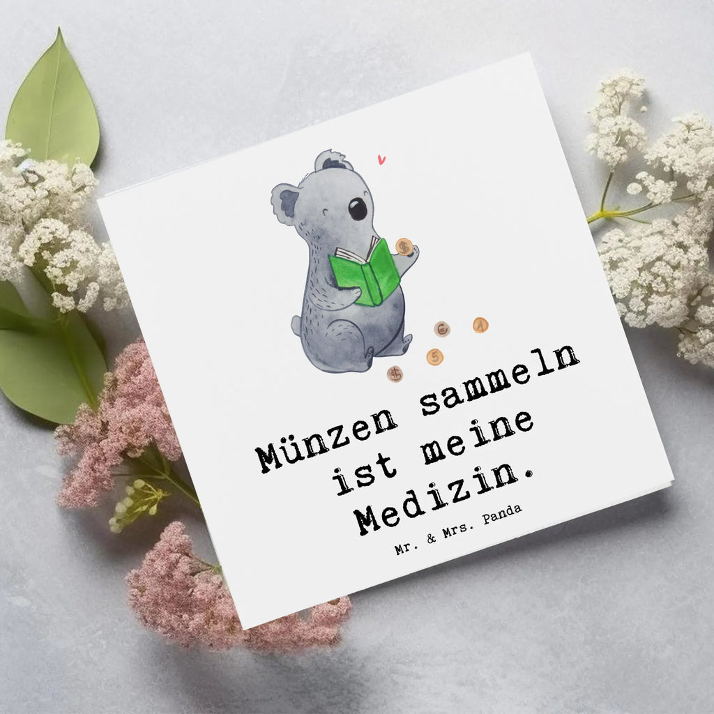 Deluxe Karte Koala Münzen sammeln Glückwunschkarte, Grußkarte, faltkarte, Klappkarte, doppelkarte, Danke, Sport, Auszeichnung, Sportler, Hobby, Schenken, Sportart, Gewinn, Dankeschön, Geschenk, Münzen aus Aller Welt, Numismatik, Münzen Sammeln