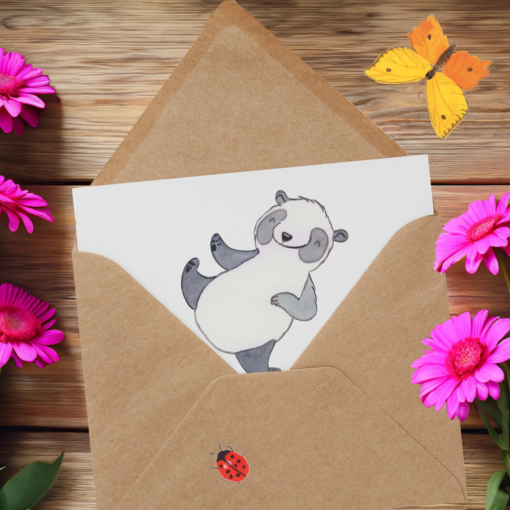 Deluxe Karte Panda Kampfkunst Geburtstagskarte, Karte, Einladungskarte, Glückwunschkarte, Hochwertige Grußkarte, Klappkarte, Grußkarte, Hochwertige Klappkarte, Hochzeitskarte, Geschenk, Sport, Sportart, Hobby, Schenken, Danke, Dankeschön, Auszeichnung, Gewinn, Sportler, Selbstverteidigung, Kampfsportarten, Kampfkunst