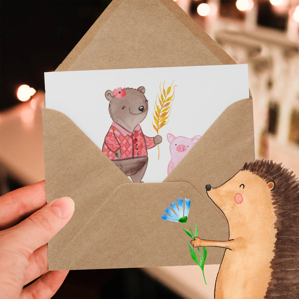 Deluxe Card Female Farmer Passion Klappkarte, Karte, Glückwunschkarte, Hochwertige Grußkarte, Hochzeitskarte, Einladungskarte, Geburtstagskarte, Hochwertige Klappkarte, Grußkarte, Beruf, Ausbildung, Jubiläum, Abschied, Rente, Kollege, Kollegin, Geschenk, Schenken, Arbeitskollege, Mitarbeiter, Firma, Danke, Dankeschön, Tierwirtin, Farmerin, Agronomin, Bäuerin, Bauernhof, Landwirtin