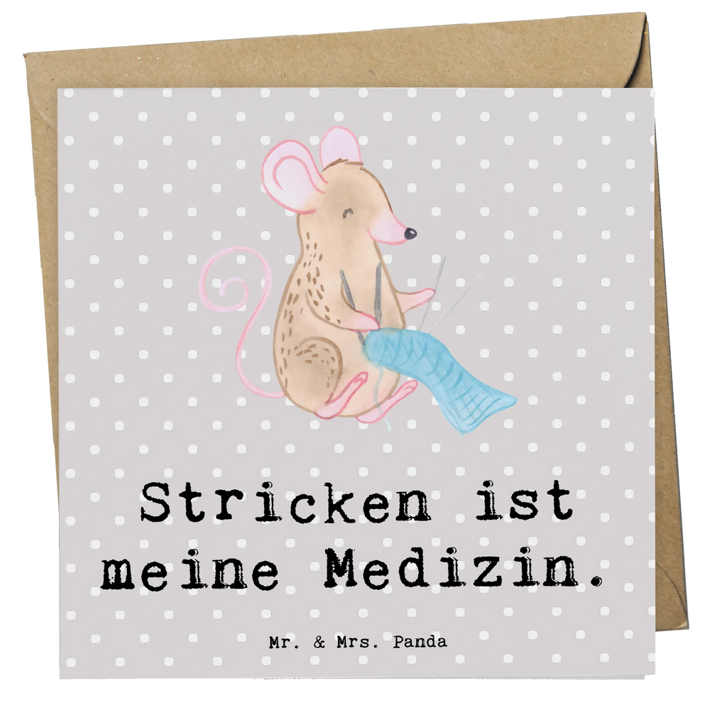 Deluxe Card Mouse Knit Hochwertige Klappkarte, Einladungskarte, Klappkarte, Hochzeitskarte, Karte, Grußkarte, Hochwertige Grußkarte, Geburtstagskarte, Glückwunschkarte, Geschenk, Sport, Sportart, Hobby, Schenken, Danke, Dankeschön, Auszeichnung, Gewinn, Sportler, DIY, Stricken