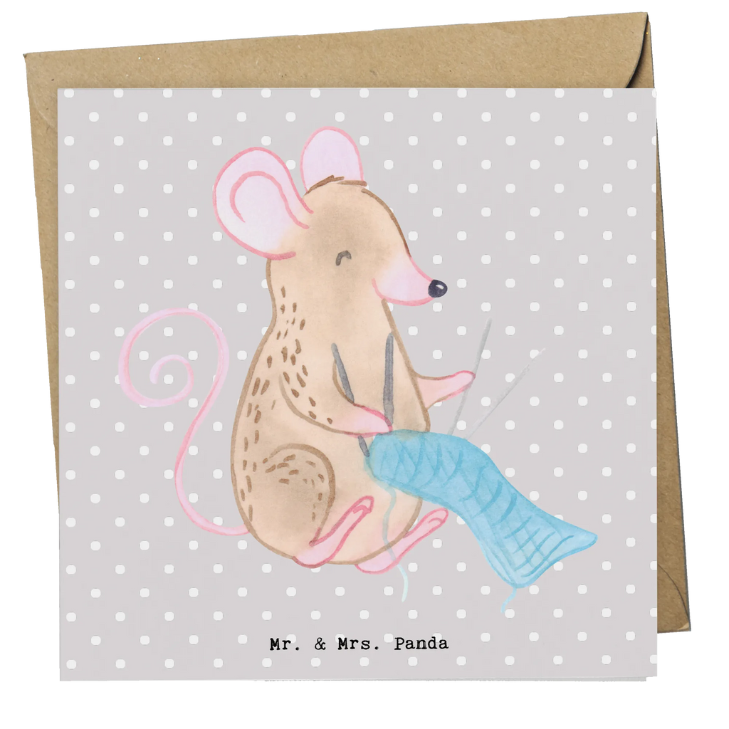 Deluxe Card Mouse Knit Hochwertige Klappkarte, Einladungskarte, Klappkarte, Hochzeitskarte, Karte, Grußkarte, Hochwertige Grußkarte, Geburtstagskarte, Glückwunschkarte, Geschenk, Sport, Sportart, Hobby, Schenken, Danke, Dankeschön, Auszeichnung, Gewinn, Sportler, DIY, Stricken