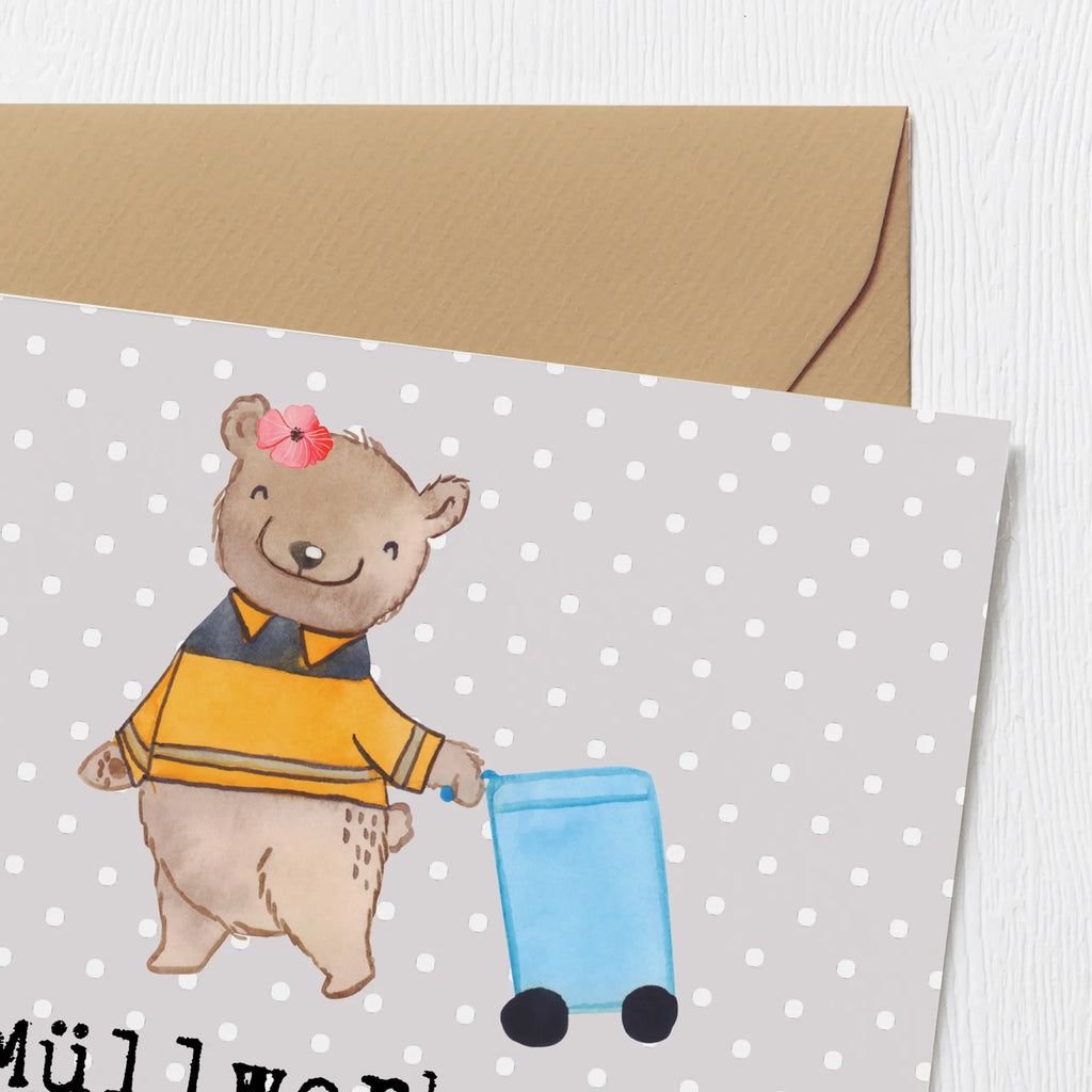 Deluxe Card female garbage collector passion Karte, Grußkarte, Hochwertige Grußkarte, Geburtstagskarte, Glückwunschkarte, Hochzeitskarte, Einladungskarte, Hochwertige Klappkarte, Klappkarte, Beruf, Ausbildung, Jubiläum, Abschied, Rente, Kollege, Kollegin, Geschenk, Schenken, Arbeitskollege, Mitarbeiter, Firma, Danke, Dankeschön, Müllwerkerin, Kehrichtfrau, Müllentsorgerin, Müllfrau, Müllfahreriin, Fachkraft Kreislauf- und Abfallwirtschaft