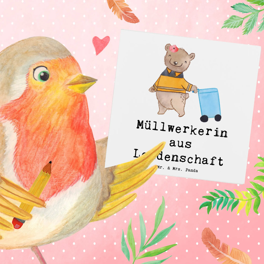 Deluxe Card female garbage collector passion Karte, Grußkarte, Hochwertige Grußkarte, Geburtstagskarte, Glückwunschkarte, Hochzeitskarte, Einladungskarte, Hochwertige Klappkarte, Klappkarte, Beruf, Ausbildung, Jubiläum, Abschied, Rente, Kollege, Kollegin, Geschenk, Schenken, Arbeitskollege, Mitarbeiter, Firma, Danke, Dankeschön, Müllwerkerin, Kehrichtfrau, Müllentsorgerin, Müllfrau, Müllfahreriin, Fachkraft Kreislauf- und Abfallwirtschaft