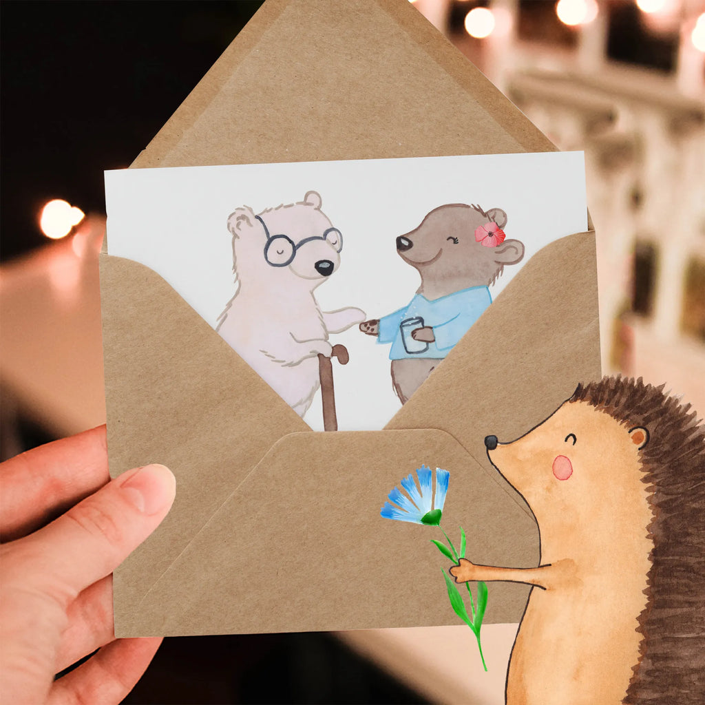 Deluxe Karte Altenpflegerin Herz Glückwunschkarte, Hochzeitskarte, Einladungskarte, Hochwertige Grußkarte, Klappkarte, Hochwertige Klappkarte, Karte, Grußkarte, Geburtstagskarte, Beruf, Ausbildung, Jubiläum, Abschied, Rente, Kollege, Kollegin, Geschenk, Schenken, Arbeitskollege, Mitarbeiter, Firma, Danke, Dankeschön, Altenpflegerin, Pflegerin, Altenheim Eröffnung