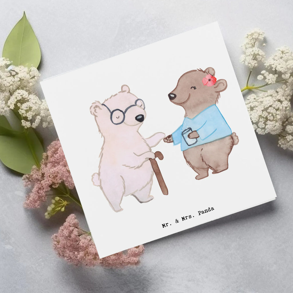 Deluxe Karte Altenpflegerin Herz Glückwunschkarte, Hochzeitskarte, Einladungskarte, Hochwertige Grußkarte, Klappkarte, Hochwertige Klappkarte, Karte, Grußkarte, Geburtstagskarte, Beruf, Ausbildung, Jubiläum, Abschied, Rente, Kollege, Kollegin, Geschenk, Schenken, Arbeitskollege, Mitarbeiter, Firma, Danke, Dankeschön, Altenpflegerin, Pflegerin, Altenheim Eröffnung