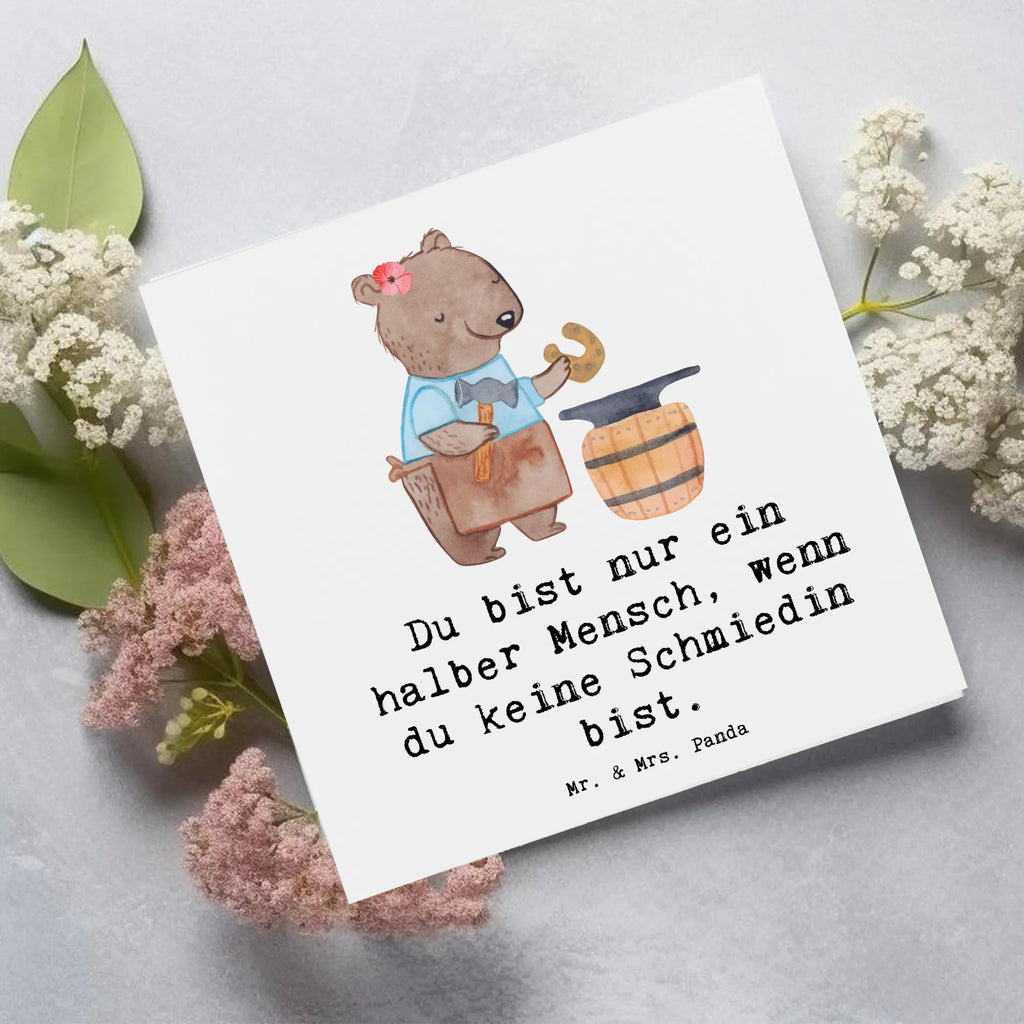 Deluxe Karte Schmiedin Herz Glückwunschkarte, Grußkarte, Hochzeitskarte, Karte, Klappkarte, Hochwertige Grußkarte, Einladungskarte, Geburtstagskarte, Hochwertige Klappkarte, Beruf, Ausbildung, Jubiläum, Abschied, Rente, Kollege, Kollegin, Geschenk, Schenken, Arbeitskollege, Mitarbeiter, Firma, Danke, Dankeschön