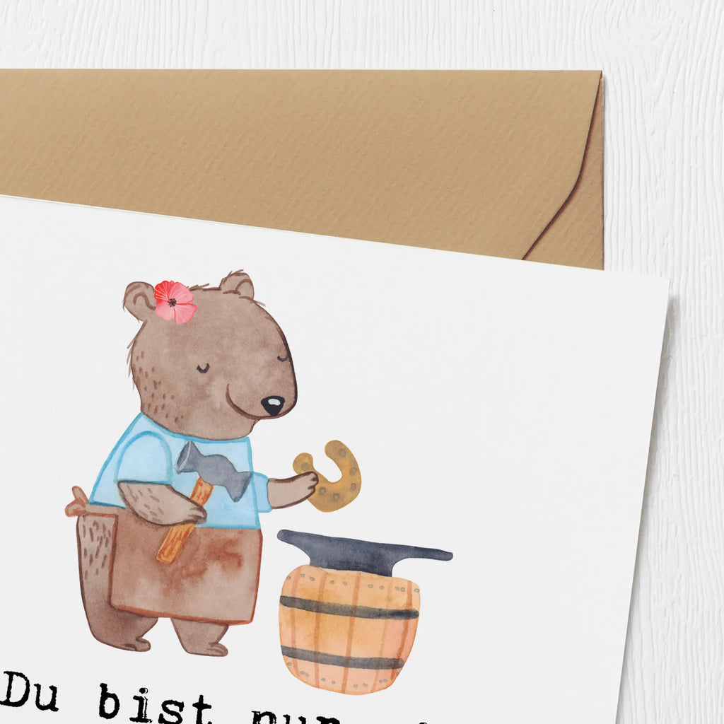 Deluxe Karte Schmiedin Herz Glückwunschkarte, Grußkarte, Hochzeitskarte, Karte, Klappkarte, Hochwertige Grußkarte, Einladungskarte, Geburtstagskarte, Hochwertige Klappkarte, Beruf, Ausbildung, Jubiläum, Abschied, Rente, Kollege, Kollegin, Geschenk, Schenken, Arbeitskollege, Mitarbeiter, Firma, Danke, Dankeschön