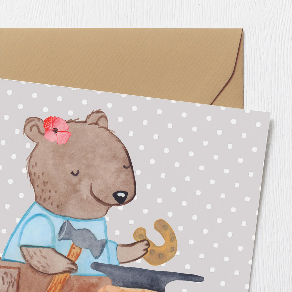 Deluxe Karte Schmiedin Herz Glückwunschkarte, Grußkarte, Hochzeitskarte, Karte, Klappkarte, Hochwertige Grußkarte, Einladungskarte, Geburtstagskarte, Hochwertige Klappkarte, Beruf, Ausbildung, Jubiläum, Abschied, Rente, Kollege, Kollegin, Geschenk, Schenken, Arbeitskollege, Mitarbeiter, Firma, Danke, Dankeschön