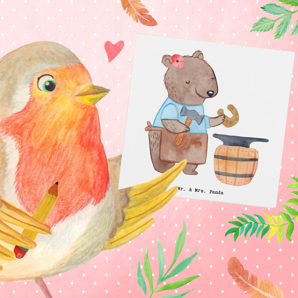 Deluxe Karte Schmiedin Herz Glückwunschkarte, Grußkarte, Hochzeitskarte, Karte, Klappkarte, Hochwertige Grußkarte, Einladungskarte, Geburtstagskarte, Hochwertige Klappkarte, Beruf, Ausbildung, Jubiläum, Abschied, Rente, Kollege, Kollegin, Geschenk, Schenken, Arbeitskollege, Mitarbeiter, Firma, Danke, Dankeschön