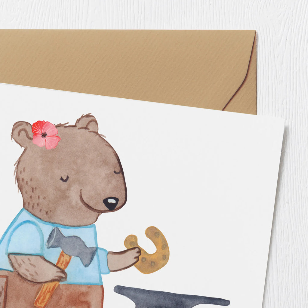 Deluxe Karte Schmiedin Herz Glückwunschkarte, Grußkarte, Hochzeitskarte, Karte, Klappkarte, Hochwertige Grußkarte, Einladungskarte, Geburtstagskarte, Hochwertige Klappkarte, Beruf, Ausbildung, Jubiläum, Abschied, Rente, Kollege, Kollegin, Geschenk, Schenken, Arbeitskollege, Mitarbeiter, Firma, Danke, Dankeschön