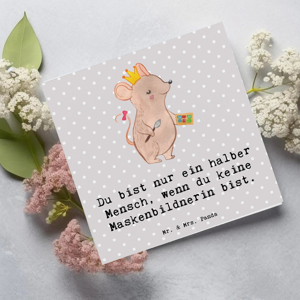 Deluxe Karte Maskenbildnerin Herz Klappkarte, Einladungskarte, Hochzeitskarte, Geburtstagskarte, Glückwunschkarte, Hochwertige Grußkarte, Hochwertige Klappkarte, Grußkarte, Karte, Beruf, Ausbildung, Jubiläum, Abschied, Rente, Kollege, Kollegin, Geschenk, Schenken, Arbeitskollege, Mitarbeiter, Firma, Danke, Dankeschön, Maskenbildnerin, Beauty Salon, Visagistin, Eröffnung, Make Up Artist, Kosmetikerin, Kosmetikstudio