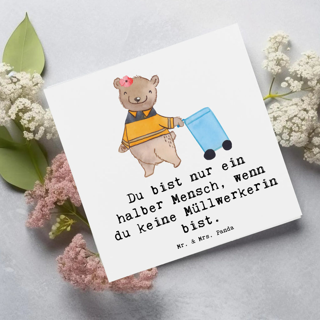 Deluxe Karte Müllwerkerin Herz Geburtstagskarte, Glückwunschkarte, Hochzeitskarte, Hochwertige Grußkarte, Hochwertige Klappkarte, Karte, Einladungskarte, Grußkarte, Klappkarte, Beruf, Ausbildung, Jubiläum, Abschied, Rente, Kollege, Kollegin, Geschenk, Schenken, Arbeitskollege, Mitarbeiter, Firma, Danke, Dankeschön, Müllentsorgerin, Kehrichtfrau, Müllfahreriin, Müllwerkerin, Müllfrau, Fachkraft Kreislauf- und Abfallwirtschaft