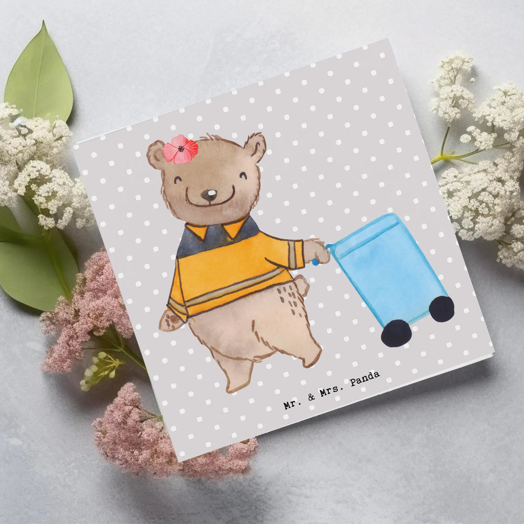 Deluxe Karte Müllwerkerin Herz Geburtstagskarte, Glückwunschkarte, Hochzeitskarte, Hochwertige Grußkarte, Hochwertige Klappkarte, Karte, Einladungskarte, Grußkarte, Klappkarte, Beruf, Ausbildung, Jubiläum, Abschied, Rente, Kollege, Kollegin, Geschenk, Schenken, Arbeitskollege, Mitarbeiter, Firma, Danke, Dankeschön, Müllentsorgerin, Kehrichtfrau, Müllfahreriin, Müllwerkerin, Müllfrau, Fachkraft Kreislauf- und Abfallwirtschaft