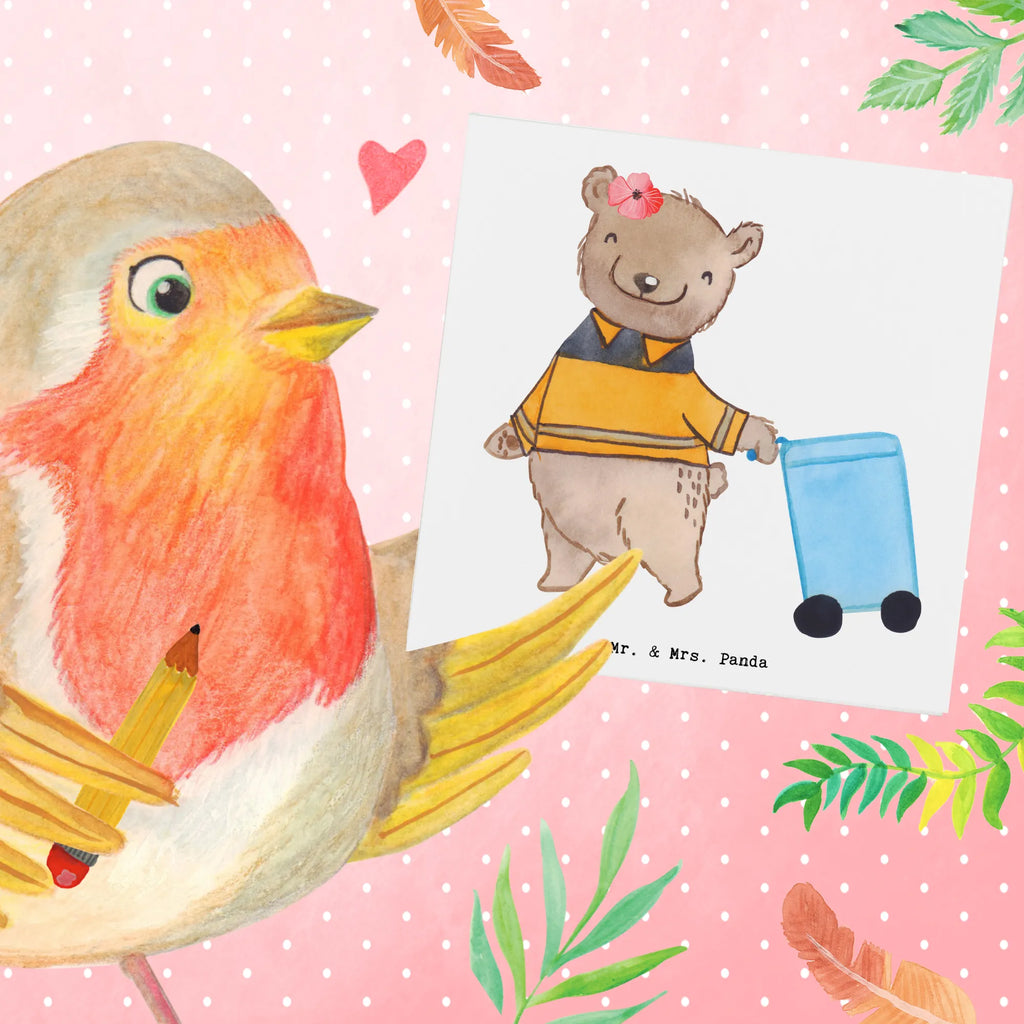 Deluxe Karte Müllwerkerin Herz Geburtstagskarte, Glückwunschkarte, Hochzeitskarte, Hochwertige Grußkarte, Hochwertige Klappkarte, Karte, Einladungskarte, Grußkarte, Klappkarte, Beruf, Ausbildung, Jubiläum, Abschied, Rente, Kollege, Kollegin, Geschenk, Schenken, Arbeitskollege, Mitarbeiter, Firma, Danke, Dankeschön, Müllentsorgerin, Kehrichtfrau, Müllfahreriin, Müllwerkerin, Müllfrau, Fachkraft Kreislauf- und Abfallwirtschaft