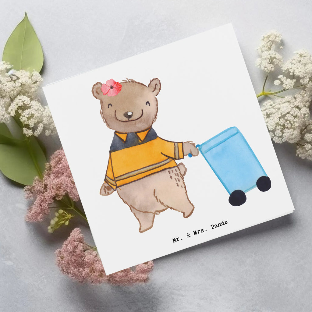 Deluxe Karte Müllwerkerin Herz Geburtstagskarte, Glückwunschkarte, Hochzeitskarte, Hochwertige Grußkarte, Hochwertige Klappkarte, Karte, Einladungskarte, Grußkarte, Klappkarte, Beruf, Ausbildung, Jubiläum, Abschied, Rente, Kollege, Kollegin, Geschenk, Schenken, Arbeitskollege, Mitarbeiter, Firma, Danke, Dankeschön, Müllentsorgerin, Kehrichtfrau, Müllfahreriin, Müllwerkerin, Müllfrau, Fachkraft Kreislauf- und Abfallwirtschaft