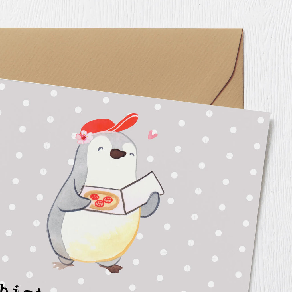 Deluxe Karte Pizzabäckerin Herz Einladungskarte, Klappkarte, Hochwertige Grußkarte, Glückwunschkarte, Karte, Hochwertige Klappkarte, Geburtstagskarte, Grußkarte, Hochzeitskarte, Beruf, Ausbildung, Jubiläum, Abschied, Rente, Kollege, Kollegin, Geschenk, Schenken, Arbeitskollege, Mitarbeiter, Firma, Danke, Dankeschön, Pizzabäckerin, Lieferbringdienst, Pizzabotin, Pizzabringdienst, Lieferdienstmitarbeiterin