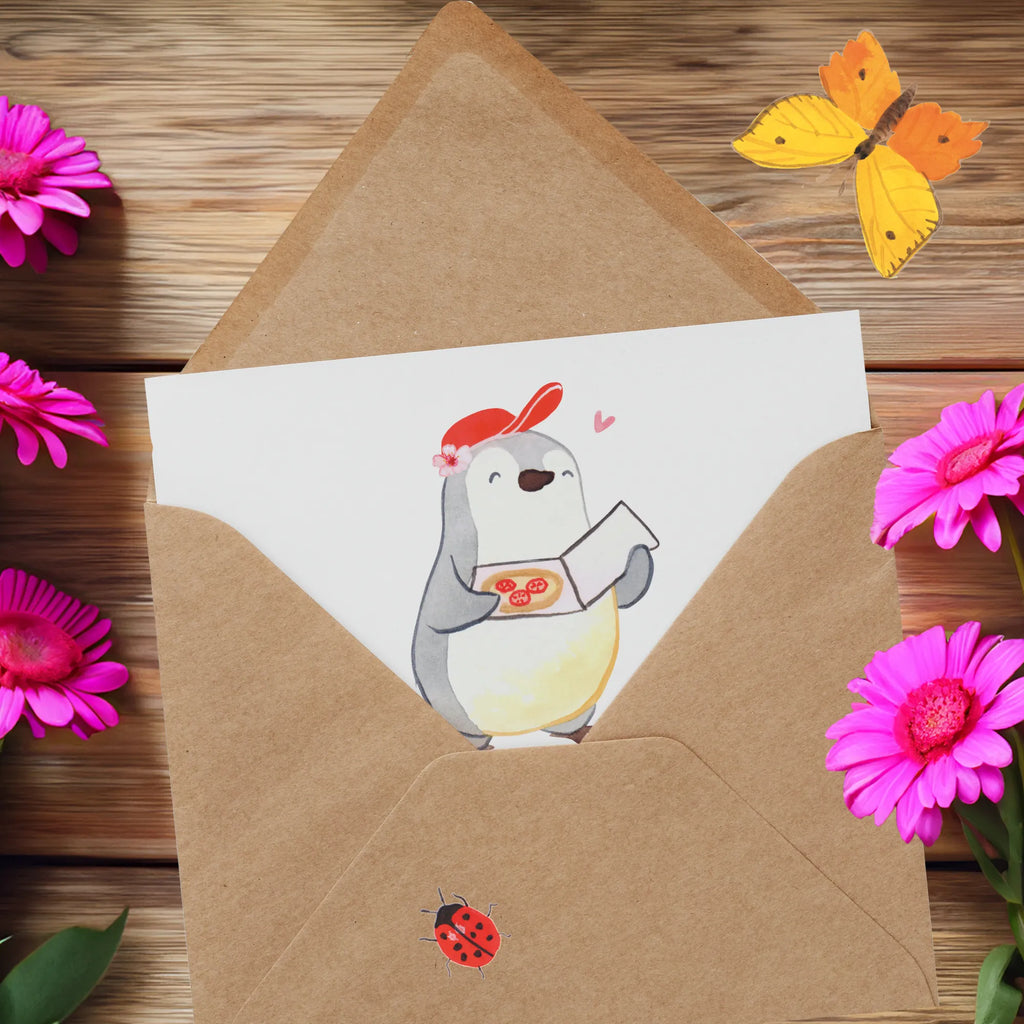 Deluxe Karte Pizzabäckerin Herz Einladungskarte, Klappkarte, Hochwertige Grußkarte, Glückwunschkarte, Karte, Hochwertige Klappkarte, Geburtstagskarte, Grußkarte, Hochzeitskarte, Beruf, Ausbildung, Jubiläum, Abschied, Rente, Kollege, Kollegin, Geschenk, Schenken, Arbeitskollege, Mitarbeiter, Firma, Danke, Dankeschön, Pizzabäckerin, Lieferbringdienst, Pizzabotin, Pizzabringdienst, Lieferdienstmitarbeiterin