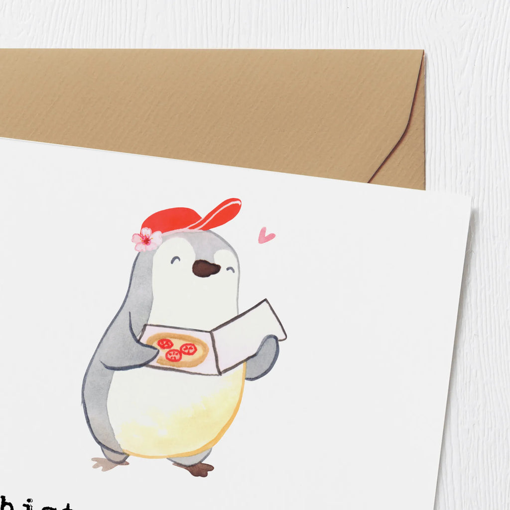 Deluxe Karte Pizzabäckerin Herz Einladungskarte, Klappkarte, Hochwertige Grußkarte, Glückwunschkarte, Karte, Hochwertige Klappkarte, Geburtstagskarte, Grußkarte, Hochzeitskarte, Beruf, Ausbildung, Jubiläum, Abschied, Rente, Kollege, Kollegin, Geschenk, Schenken, Arbeitskollege, Mitarbeiter, Firma, Danke, Dankeschön, Pizzabäckerin, Lieferbringdienst, Pizzabotin, Pizzabringdienst, Lieferdienstmitarbeiterin