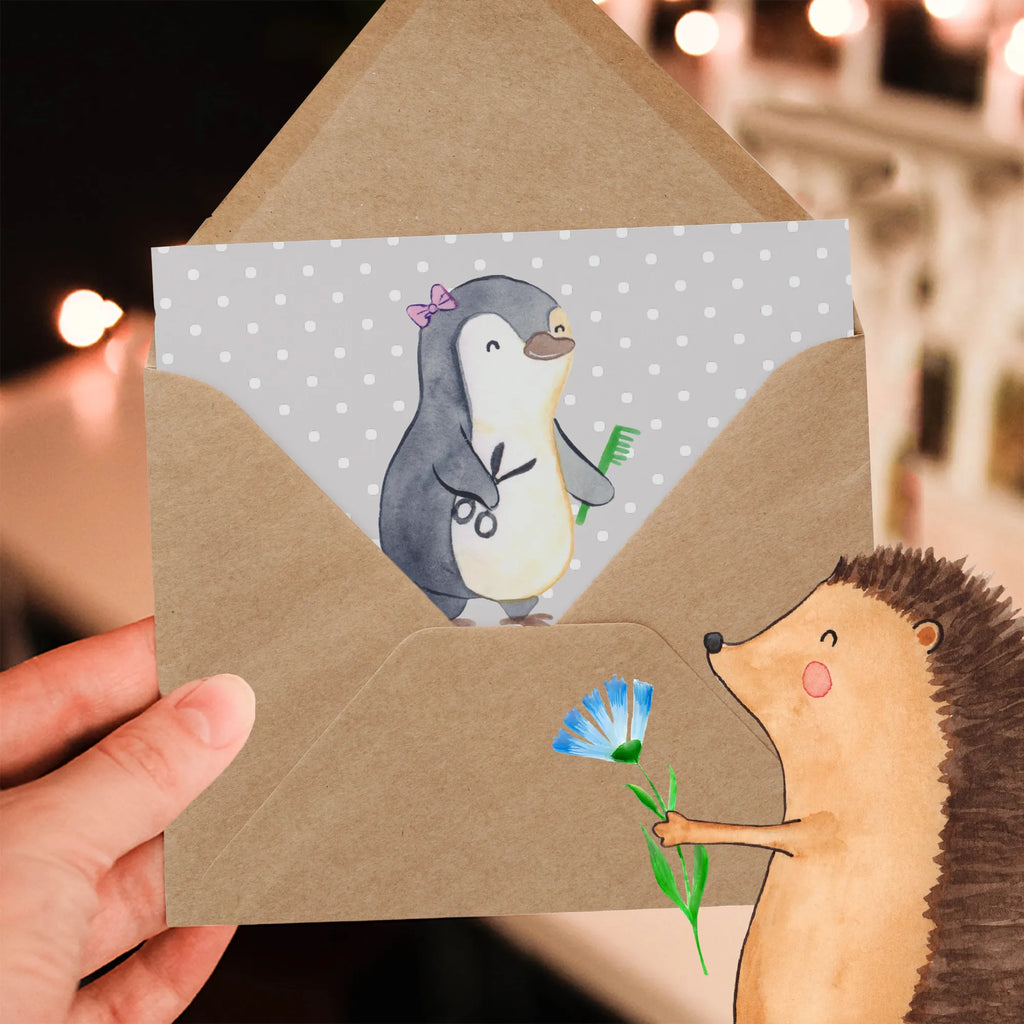 Deluxe Karte Friseurin Herz Karte, Einladungskarte, Glückwunschkarte, Geburtstagskarte, Hochwertige Grußkarte, Klappkarte, Hochzeitskarte, Grußkarte, Hochwertige Klappkarte, Beruf, Ausbildung, Jubiläum, Abschied, Rente, Kollege, Kollegin, Geschenk, Schenken, Arbeitskollege, Mitarbeiter, Firma, Danke, Dankeschön, Friseursalon, Haarstylistin, Frisörbesuch, Frisörin, Eröffnung Friseur