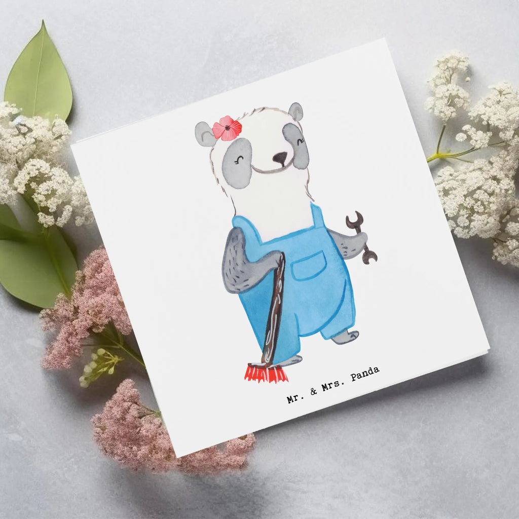 Deluxe Karte Hausmeisterin Herz Geburtstagskarte, Hochwertige Klappkarte, Grußkarte, Einladungskarte, Karte, Hochwertige Grußkarte, Glückwunschkarte, Klappkarte, Hochzeitskarte, Beruf, Ausbildung, Jubiläum, Abschied, Rente, Kollege, Kollegin, Geschenk, Schenken, Arbeitskollege, Mitarbeiter, Firma, Danke, Dankeschön, Facility Manager, Concierge, Hausmeisterin, Hausverwalterin