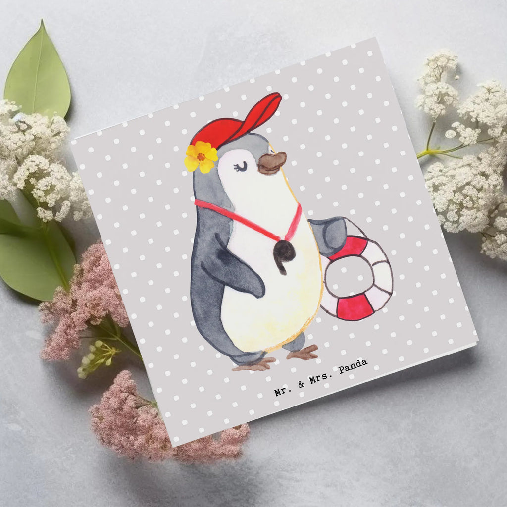 Deluxe Card Lifeguard heart Karte, Glückwunschkarte, Geburtstagskarte, Hochzeitskarte, Grußkarte, Klappkarte, Hochwertige Grußkarte, Hochwertige Klappkarte, Einladungskarte, Beruf, Ausbildung, Jubiläum, Abschied, Rente, Kollege, Kollegin, Geschenk, Schenken, Arbeitskollege, Mitarbeiter, Firma, Danke, Dankeschön, Badeanstalt, Schwimmschule, Freibad, Bademeisterin, Rettungsschwimmerin, Schwimmverein, Schwimmbad, Schwimmmeisterin