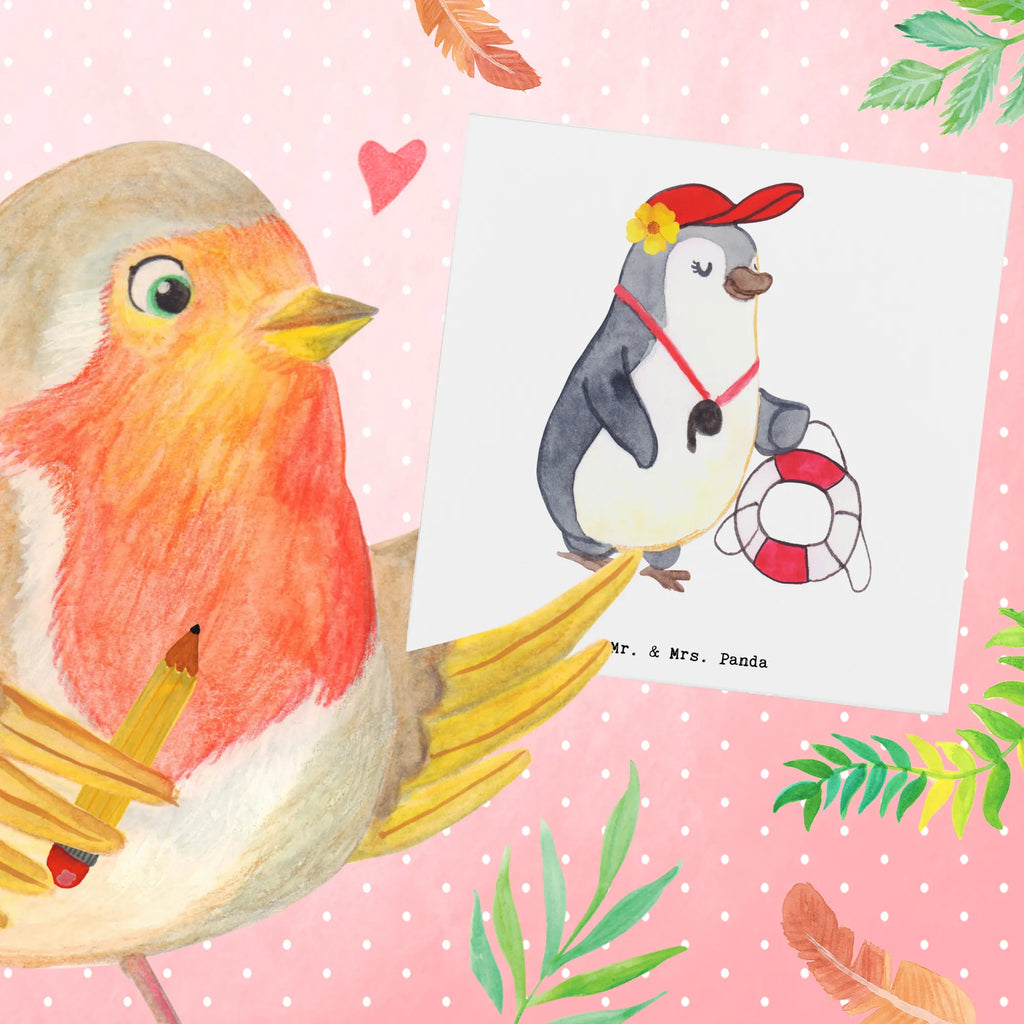 Deluxe Card Lifeguard heart Karte, Glückwunschkarte, Geburtstagskarte, Hochzeitskarte, Grußkarte, Klappkarte, Hochwertige Grußkarte, Hochwertige Klappkarte, Einladungskarte, Beruf, Ausbildung, Jubiläum, Abschied, Rente, Kollege, Kollegin, Geschenk, Schenken, Arbeitskollege, Mitarbeiter, Firma, Danke, Dankeschön, Badeanstalt, Schwimmschule, Freibad, Bademeisterin, Rettungsschwimmerin, Schwimmverein, Schwimmbad, Schwimmmeisterin