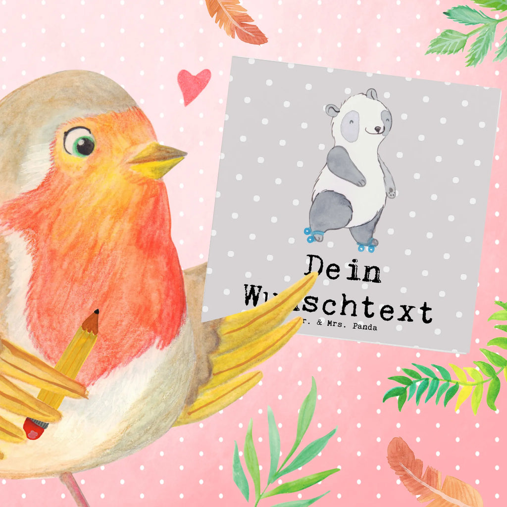 Personalized Deluxe Card panda roller blading Personalisierte Karte, Grußkarten personalisiert, Grußkarte selber drucken, Grußkarte selbst gestalten, Grußkarte als Geldgeschenk, Grußkarte mit Namen, Personalisierte Einladungskarte, Personalisierte Geburtstagskarte, Personalisierte Hochzeitskarte, Personalisierte Glückwunschkarte, Grußkarte mit persönlichen Nachrichten, Personalisiertere Klappkarte, Personalisierte Grußkarte, Geschenk, Sport, Sportart, Hobby, Schenken, Danke, Dankeschön, Auszeichnung, Gewinn, Sportler, Rollerblades, Rollschuh fahren, inlinern, Inliner fahren