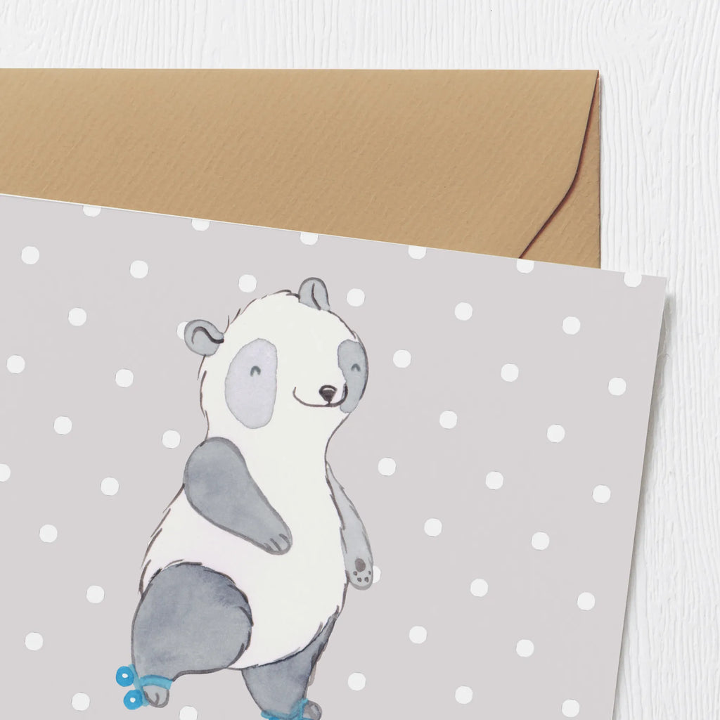Personalized Deluxe Card panda roller blading Personalisierte Karte, Grußkarten personalisiert, Grußkarte selber drucken, Grußkarte selbst gestalten, Grußkarte als Geldgeschenk, Grußkarte mit Namen, Personalisierte Einladungskarte, Personalisierte Geburtstagskarte, Personalisierte Hochzeitskarte, Personalisierte Glückwunschkarte, Grußkarte mit persönlichen Nachrichten, Personalisiertere Klappkarte, Personalisierte Grußkarte, Geschenk, Sport, Sportart, Hobby, Schenken, Danke, Dankeschön, Auszeichnung, Gewinn, Sportler, Rollerblades, Rollschuh fahren, inlinern, Inliner fahren