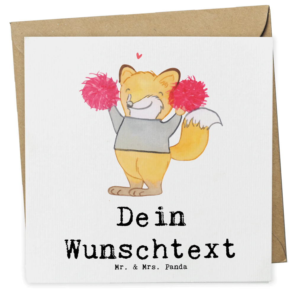 Personalized Deluxe Card Fox cheerleader Personalisierte Karte, Grußkarte selbst gestalten, Personalisierte Hochzeitskarte, Personalisierte Grußkarte, Grußkarte selber drucken, Personalisierte Glückwunschkarte, Personalisierte Einladungskarte, Personalisiertere Klappkarte, Grußkarte als Geldgeschenk, Personalisierte Geburtstagskarte, Grußkarte mit persönlichen Nachrichten, Grußkarten personalisiert, Grußkarte mit Namen, Geschenk, Sport, Sportart, Hobby, Schenken, Danke, Dankeschön, Auszeichnung, Gewinn, Sportler, Cheerleader, Cheerleading, Turniere, Turn Club, Turnen