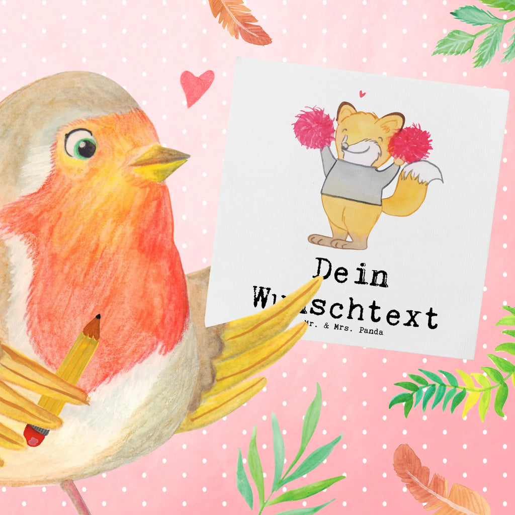 Personalized Deluxe Card Fox cheerleader Personalisierte Karte, Grußkarte selbst gestalten, Personalisierte Hochzeitskarte, Personalisierte Grußkarte, Grußkarte selber drucken, Personalisierte Glückwunschkarte, Personalisierte Einladungskarte, Personalisiertere Klappkarte, Grußkarte als Geldgeschenk, Personalisierte Geburtstagskarte, Grußkarte mit persönlichen Nachrichten, Grußkarten personalisiert, Grußkarte mit Namen, Geschenk, Sport, Sportart, Hobby, Schenken, Danke, Dankeschön, Auszeichnung, Gewinn, Sportler, Cheerleader, Cheerleading, Turniere, Turn Club, Turnen