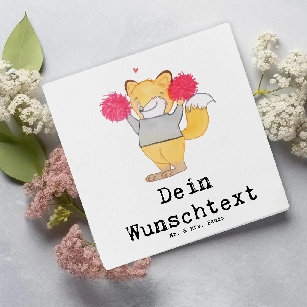 Personalized Deluxe Card Fox cheerleader Personalisierte Karte, Grußkarte selbst gestalten, Personalisierte Hochzeitskarte, Personalisierte Grußkarte, Grußkarte selber drucken, Personalisierte Glückwunschkarte, Personalisierte Einladungskarte, Personalisiertere Klappkarte, Grußkarte als Geldgeschenk, Personalisierte Geburtstagskarte, Grußkarte mit persönlichen Nachrichten, Grußkarten personalisiert, Grußkarte mit Namen, Geschenk, Sport, Sportart, Hobby, Schenken, Danke, Dankeschön, Auszeichnung, Gewinn, Sportler, Cheerleader, Cheerleading, Turniere, Turn Club, Turnen