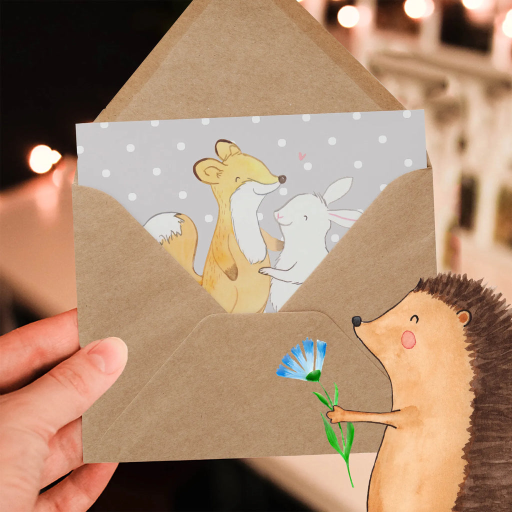 Personalized Deluxe Card fox rabbit meet friends Personalisierte Geburtstagskarte, Grußkarte mit Namen, Grußkarten personalisiert, Personalisiertere Klappkarte, Personalisierte Hochzeitskarte, Personalisierte Karte, Grußkarte als Geldgeschenk, Personalisierte Glückwunschkarte, Personalisierte Einladungskarte, Grußkarte selbst gestalten, Personalisierte Grußkarte, Grußkarte mit persönlichen Nachrichten, Grußkarte selber drucken, Geschenk, Sport, Sportart, Hobby, Schenken, Danke, Dankeschön, Auszeichnung, Gewinn, Sportler, Freunde treffen