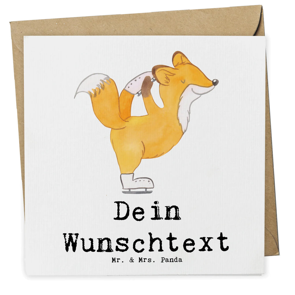 Personalized Deluxe Card Fox figure skater Personalisiertere Klappkarte, Grußkarte selbst gestalten, Personalisierte Hochzeitskarte, Grußkarte mit Namen, Personalisierte Einladungskarte, Personalisierte Glückwunschkarte, Personalisierte Geburtstagskarte, Grußkarte als Geldgeschenk, Personalisierte Grußkarte, Grußkarte selber drucken, Personalisierte Karte, Grußkarten personalisiert, Grußkarte mit persönlichen Nachrichten, Geschenk, Sport, Sportart, Hobby, Schenken, Danke, Dankeschön, Auszeichnung, Gewinn, Sportler, Eiskunstläufer, Eiskunstläuferin, Eiskunst