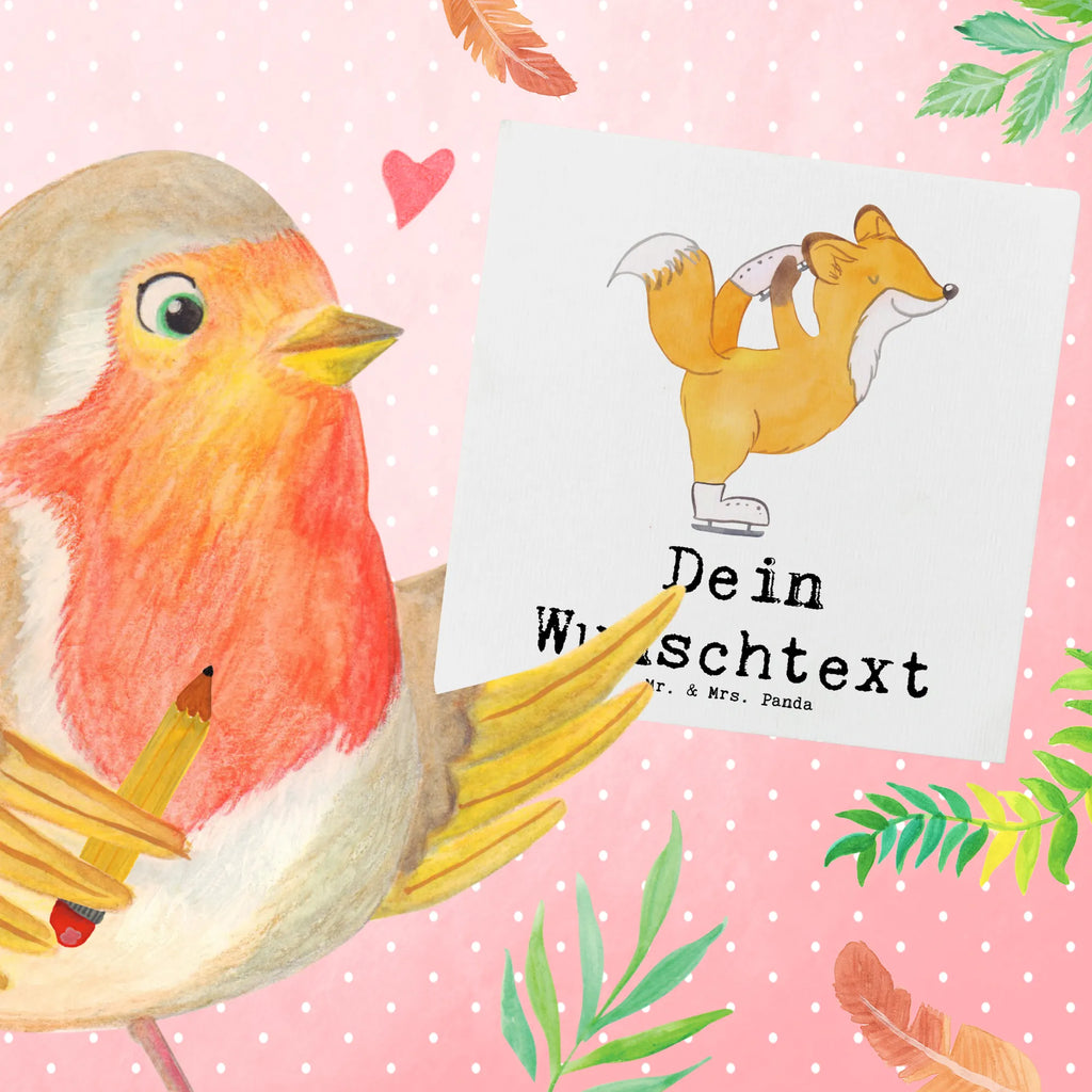 Personalized Deluxe Card Fox figure skater Personalisiertere Klappkarte, Grußkarte selbst gestalten, Personalisierte Hochzeitskarte, Grußkarte mit Namen, Personalisierte Einladungskarte, Personalisierte Glückwunschkarte, Personalisierte Geburtstagskarte, Grußkarte als Geldgeschenk, Personalisierte Grußkarte, Grußkarte selber drucken, Personalisierte Karte, Grußkarten personalisiert, Grußkarte mit persönlichen Nachrichten, Geschenk, Sport, Sportart, Hobby, Schenken, Danke, Dankeschön, Auszeichnung, Gewinn, Sportler, Eiskunstläufer, Eiskunstläuferin, Eiskunst