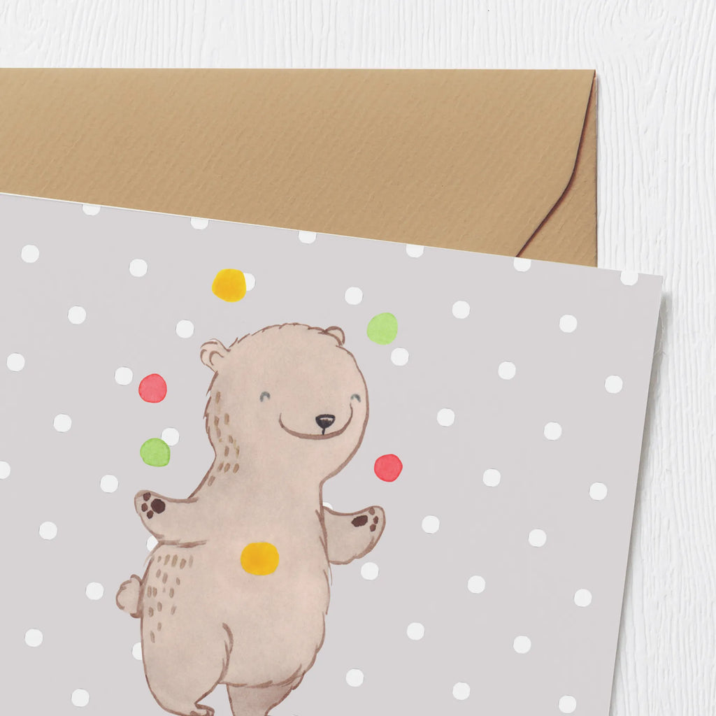 Personalized Deluxe Card bear Juggle Grußkarte mit persönlichen Nachrichten, Personalisierte Grußkarte, Personalisierte Einladungskarte, Grußkarten personalisiert, Personalisierte Karte, Grußkarte selber drucken, Personalisierte Hochzeitskarte, Personalisierte Glückwunschkarte, Grußkarte selbst gestalten, Personalisierte Geburtstagskarte, Grußkarte mit Namen, Personalisiertere Klappkarte, Grußkarte als Geldgeschenk, Geschenk, Sport, Sportart, Hobby, Schenken, Danke, Dankeschön, Auszeichnung, Gewinn, Sportler, Zirkus, Jongleur, Jonglieren, Artistik