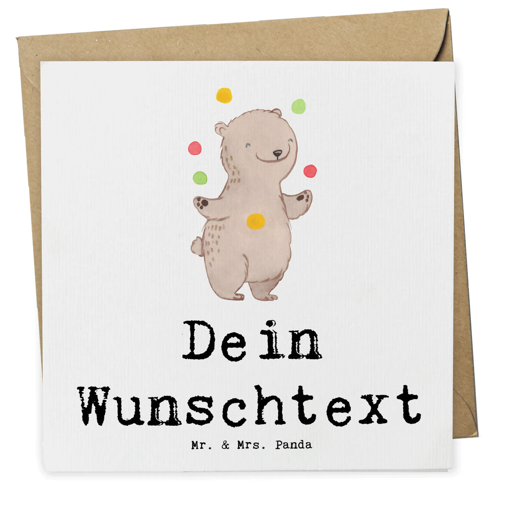 Personalized Deluxe Card bear Juggle Grußkarte mit persönlichen Nachrichten, Personalisierte Grußkarte, Personalisierte Einladungskarte, Grußkarten personalisiert, Personalisierte Karte, Grußkarte selber drucken, Personalisierte Hochzeitskarte, Personalisierte Glückwunschkarte, Grußkarte selbst gestalten, Personalisierte Geburtstagskarte, Grußkarte mit Namen, Personalisiertere Klappkarte, Grußkarte als Geldgeschenk, Geschenk, Sport, Sportart, Hobby, Schenken, Danke, Dankeschön, Auszeichnung, Gewinn, Sportler, Zirkus, Jongleur, Jonglieren, Artistik