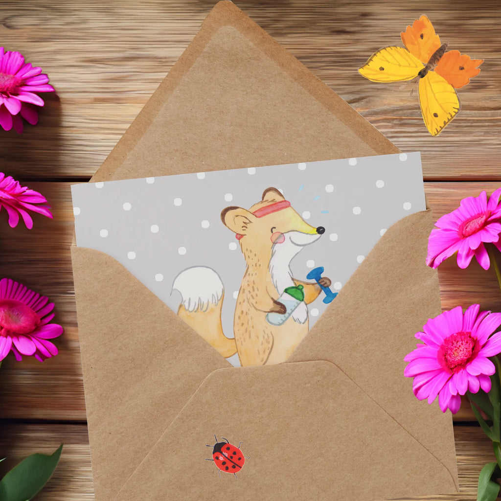 Personalized Deluxe Card Fox fitness Personalisierte Geburtstagskarte, Personalisierte Karte, Personalisierte Einladungskarte, Personalisierte Hochzeitskarte, Personalisiertere Klappkarte, Grußkarte selbst gestalten, Grußkarte als Geldgeschenk, Personalisierte Grußkarte, Grußkarte selber drucken, Grußkarte mit persönlichen Nachrichten, Grußkarten personalisiert, Personalisierte Glückwunschkarte, Grußkarte mit Namen, Geschenk, Sport, Sportart, Hobby, Schenken, Danke, Dankeschön, Auszeichnung, Gewinn, Sportler, Fitness, Kraftsport, Sport treiben, Sportclub, Fitnessstudio