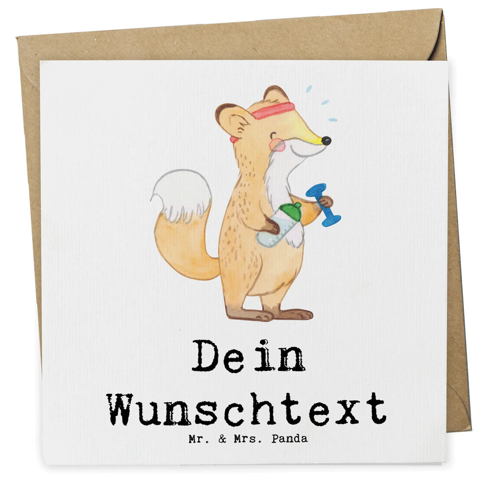 Personalized Deluxe Card Fox fitness Personalisierte Geburtstagskarte, Personalisierte Karte, Personalisierte Einladungskarte, Personalisierte Hochzeitskarte, Personalisiertere Klappkarte, Grußkarte selbst gestalten, Grußkarte als Geldgeschenk, Personalisierte Grußkarte, Grußkarte selber drucken, Grußkarte mit persönlichen Nachrichten, Grußkarten personalisiert, Personalisierte Glückwunschkarte, Grußkarte mit Namen, Geschenk, Sport, Sportart, Hobby, Schenken, Danke, Dankeschön, Auszeichnung, Gewinn, Sportler, Fitness, Kraftsport, Sport treiben, Sportclub, Fitnessstudio