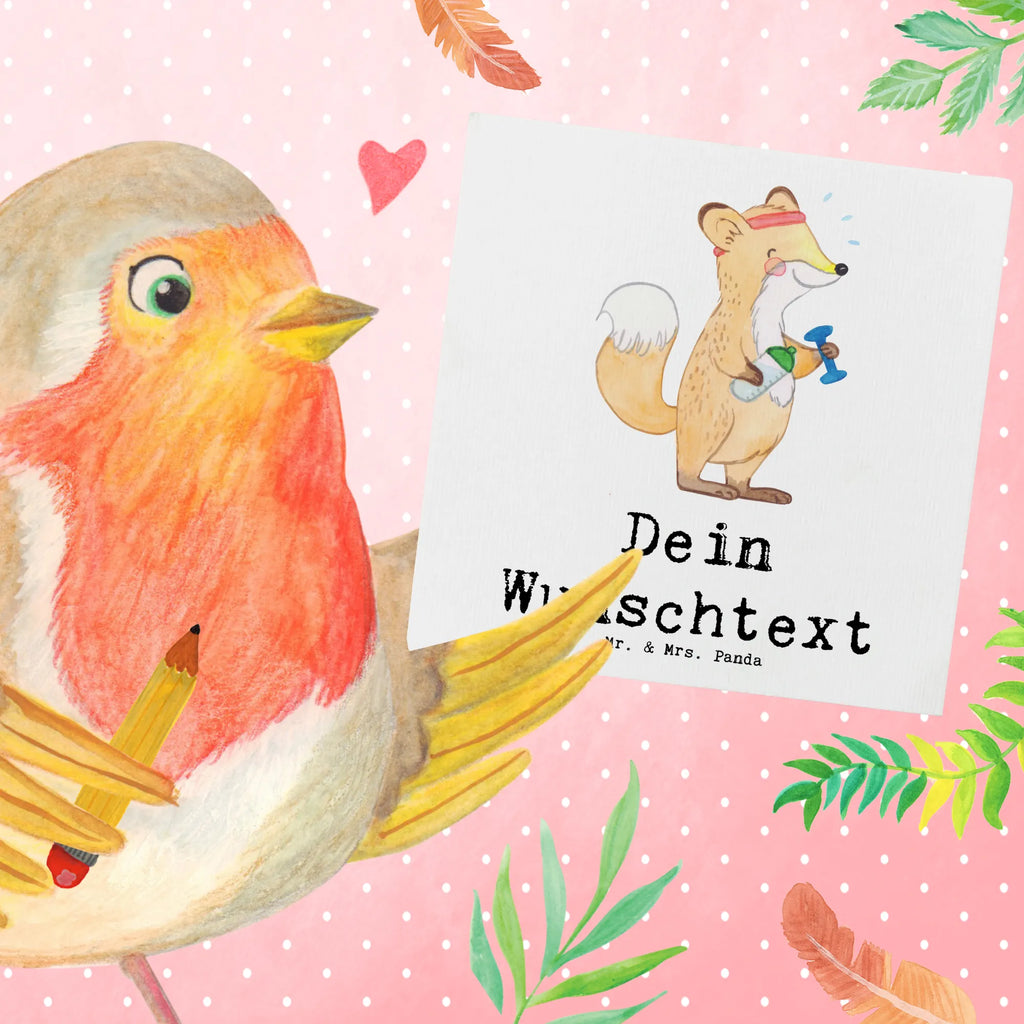 Personalized Deluxe Card Fox fitness Personalisierte Geburtstagskarte, Personalisierte Karte, Personalisierte Einladungskarte, Personalisierte Hochzeitskarte, Personalisiertere Klappkarte, Grußkarte selbst gestalten, Grußkarte als Geldgeschenk, Personalisierte Grußkarte, Grußkarte selber drucken, Grußkarte mit persönlichen Nachrichten, Grußkarten personalisiert, Personalisierte Glückwunschkarte, Grußkarte mit Namen, Geschenk, Sport, Sportart, Hobby, Schenken, Danke, Dankeschön, Auszeichnung, Gewinn, Sportler, Fitness, Kraftsport, Sport treiben, Sportclub, Fitnessstudio